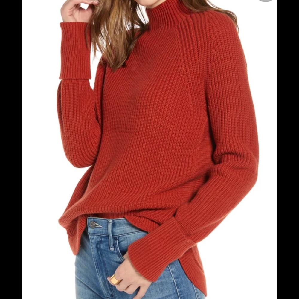 Treasure & Bond red ochre mock neck sweater size XS - never worn!